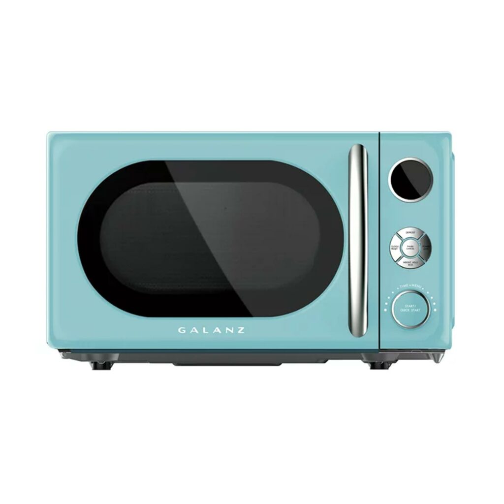 Galanz 0.7 Cu ft Retro Countertop Microwave Oven, 700 Watts, Blue, New