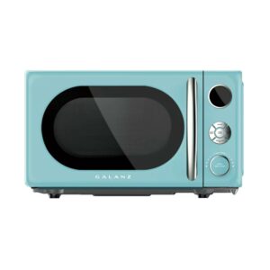 Galanz 0.7 Cu ft Retro Countertop Microwave Oven, 700 Watts, Blue, New